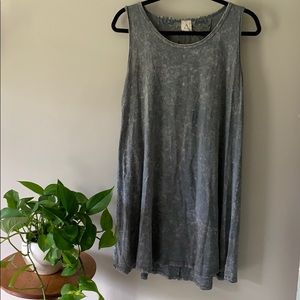 Trapeze dress swimsuit coverup gray heather EUC